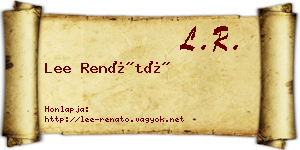 Lee Renátó névjegykártya